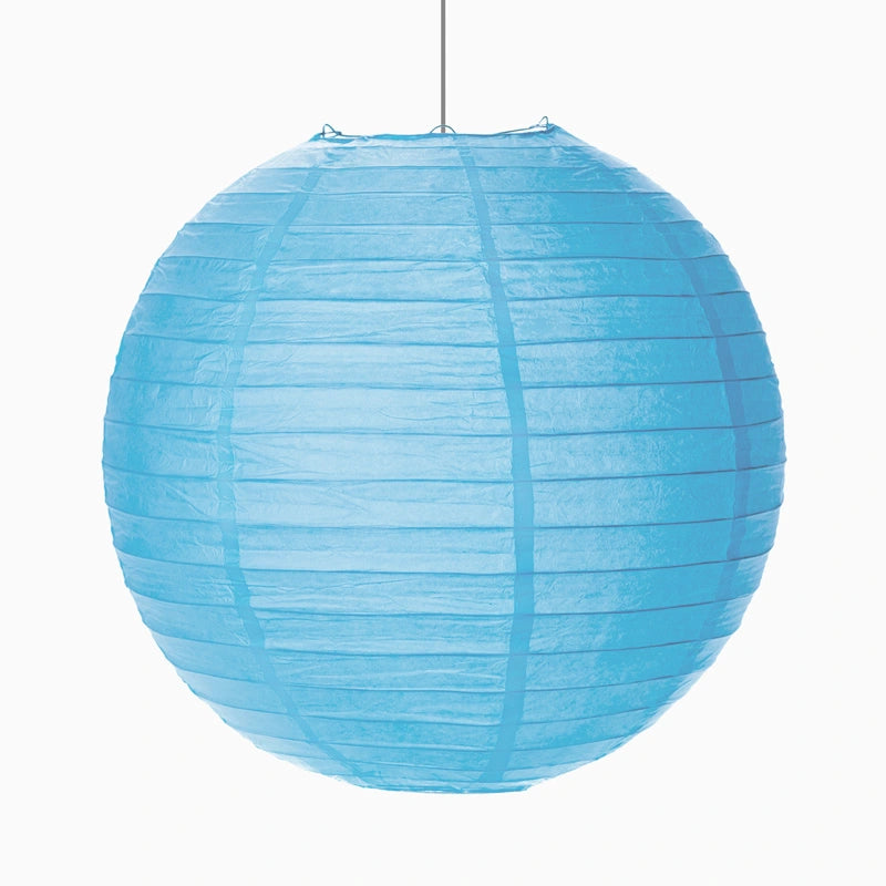 Lámpara Esfera Papel Mediana Ø35 cm Azul Pastel