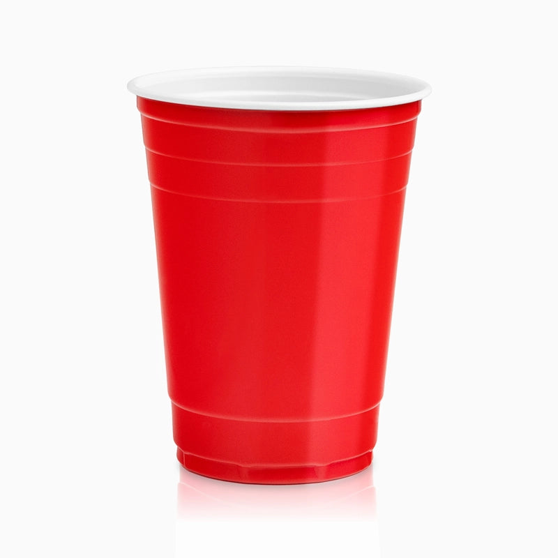 Vaso Bicolor Plástico Reutilizable PP Rojo 450cc 10 uds