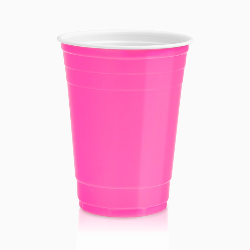 Vaso Bicolor Plástico Reutilizable PP Rosa 450cc 10 uds
