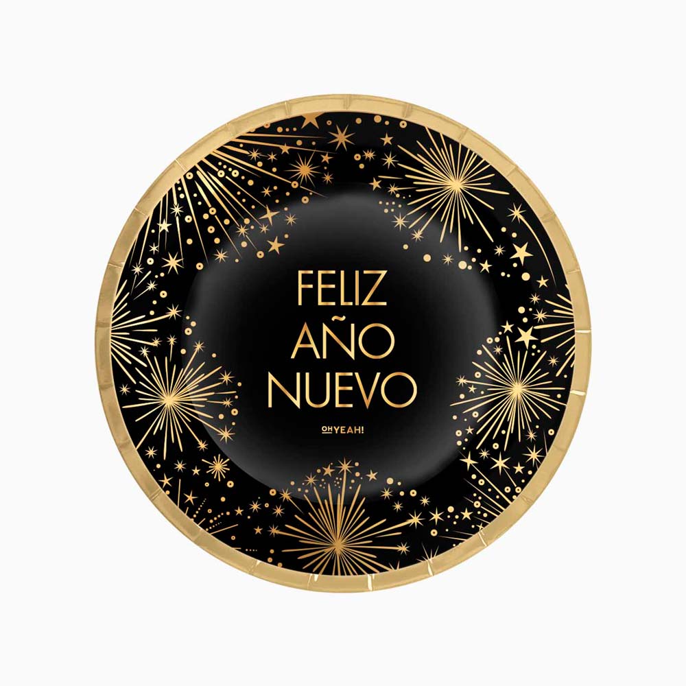 Plato Llano Nochevieja "Feliz Año Nuevo" Ø23 cm