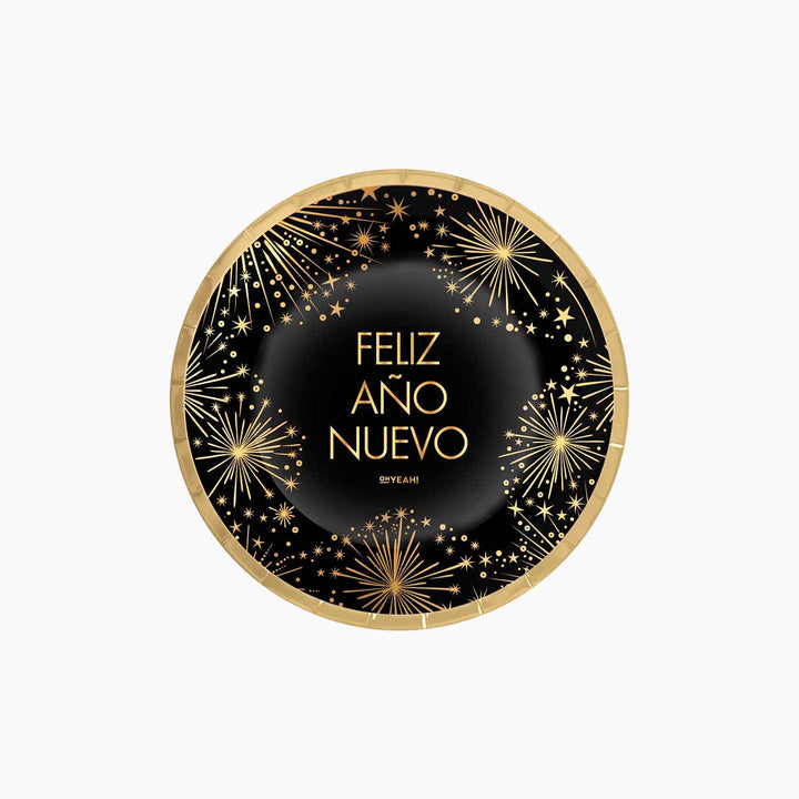 Plato Postre Nochevieja "Feliz Año Nuevo" Ø18 cm