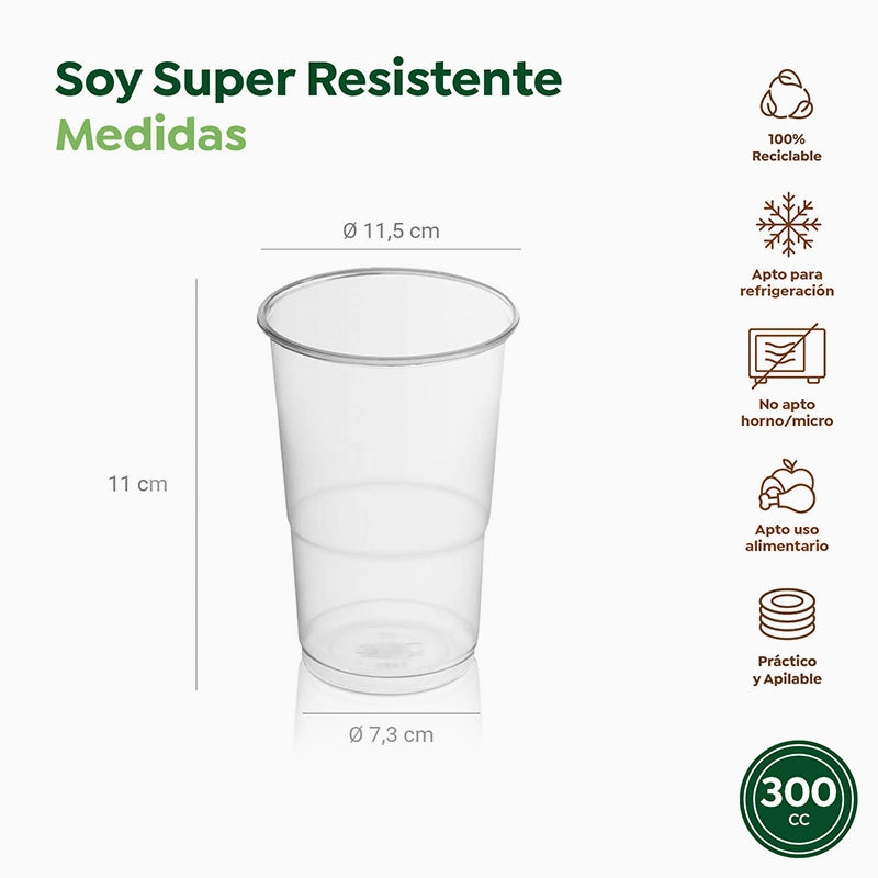 Vaso Irrompible Plástico PP Transparente 300cc 3000 uds