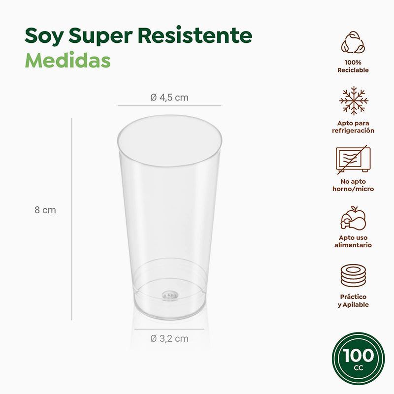 Vaso Catavino Plástico PS Transparente 100cc 100 uds