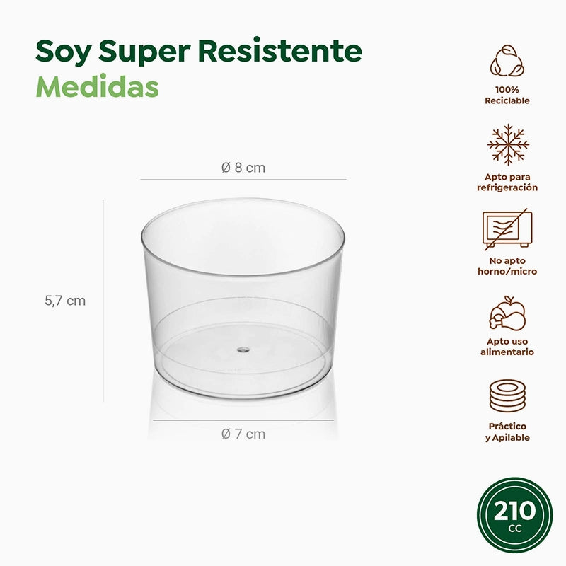 Vaso Chiquito Plástico Reutilizable PS Transparente 210cc 480 uds