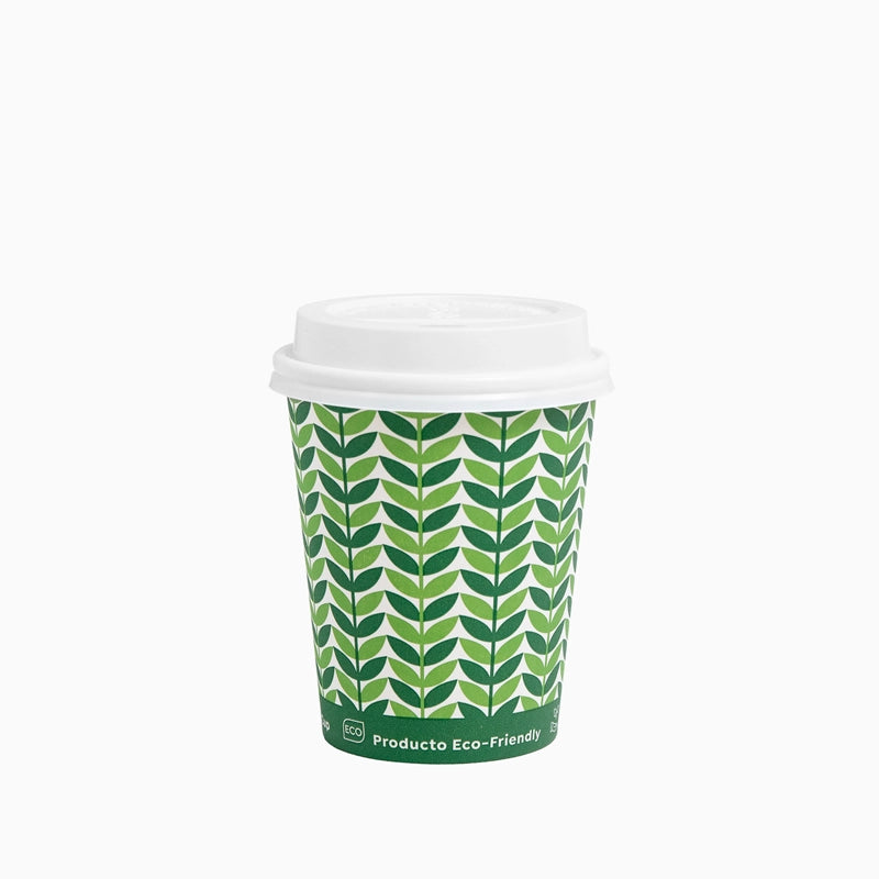 Vaso Eco Green Cartón 200cc con Tapa Drink 10 uds