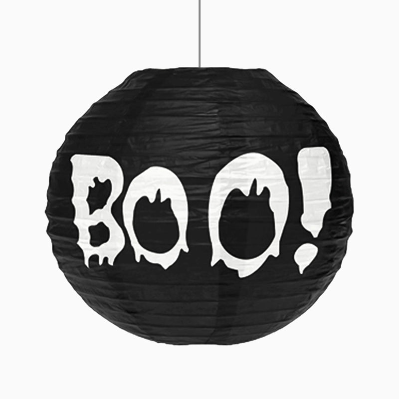 Lámpara Papel Esfera Halloween Boo Mediana