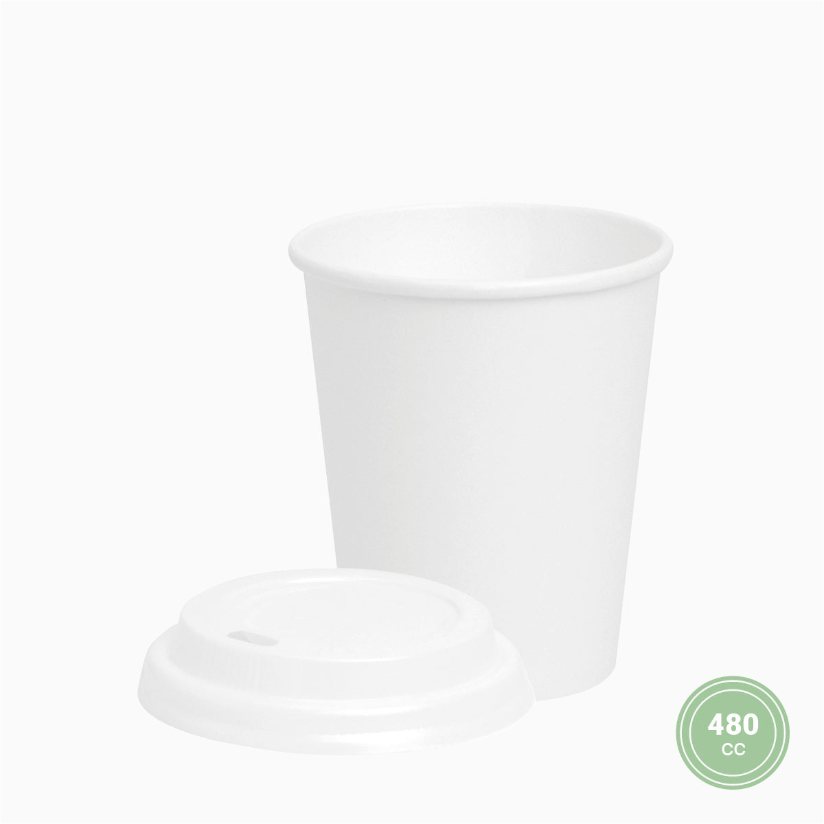Vaso Cartón 480cc con Tapa Blanco - Take Away 25 uds
