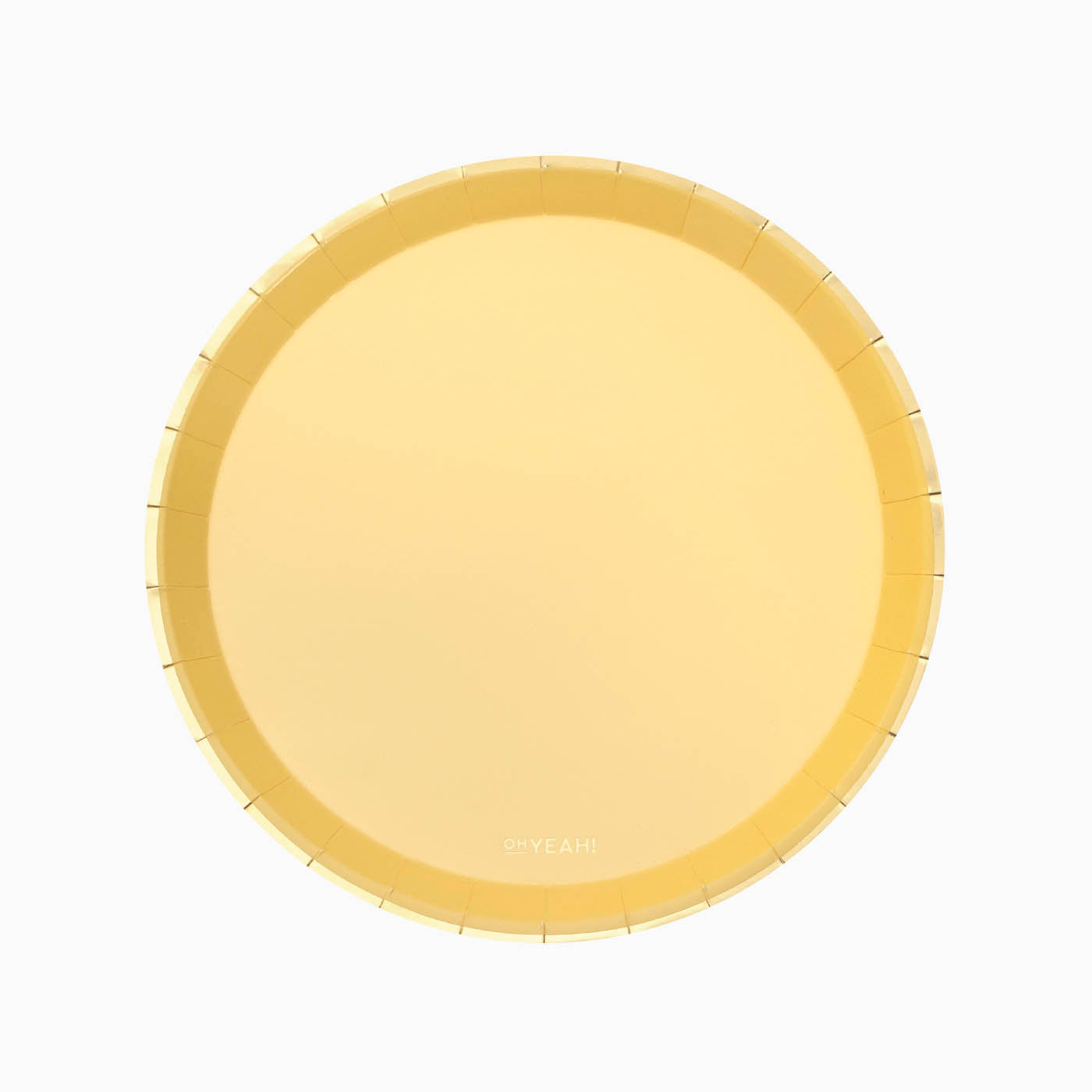 Plato Cartón Llano Redondo Metalizado Ø20,5 cm Amarillo Pastel 8 uds