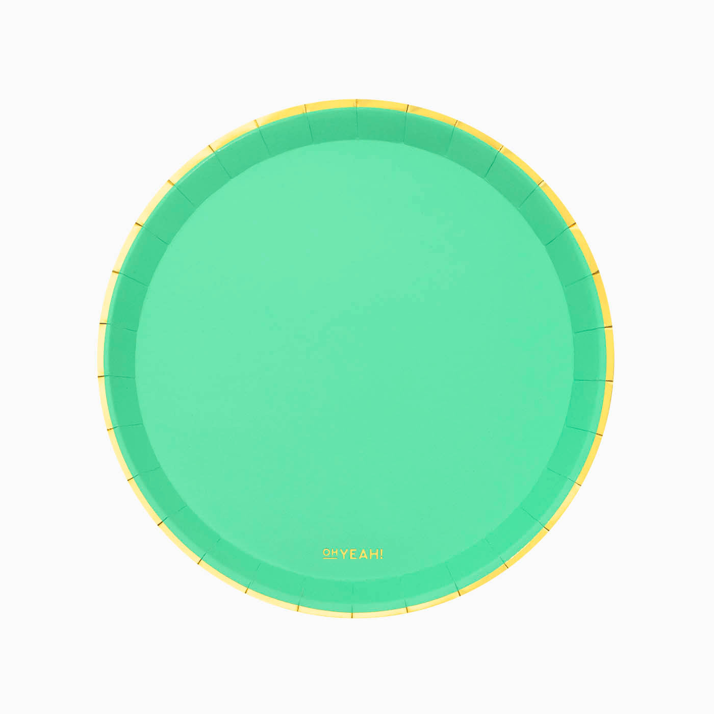 Plato Cartón Llano Redondo Metalizado Ø20,5 cm Verde Menta 8 uds