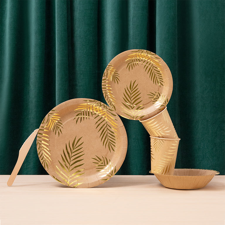 Plato Cartón Llano Postre Navidad Ø18 cm Natural 8 uds