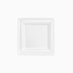 Plato Llano Cuadrado Postre Caña de Azúcar 17 x 17 cm Blanco (150 uds)