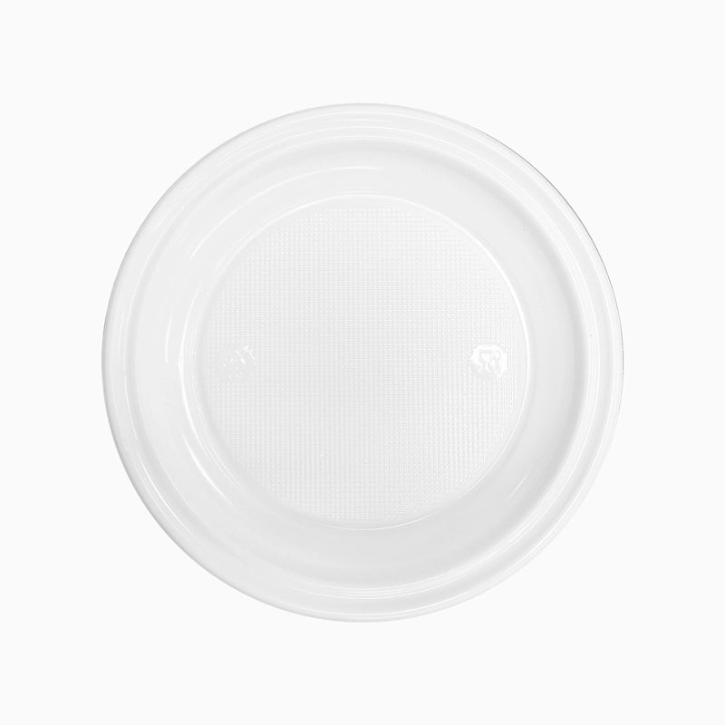 Plato Llano Redondo Plástico PS Reutilizable Ø 22 cm Blanco (10 uds)