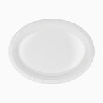Plato Llano Ovalado Plástico PS Reutilizable 30 x 23 cm Blanco (3 uds)