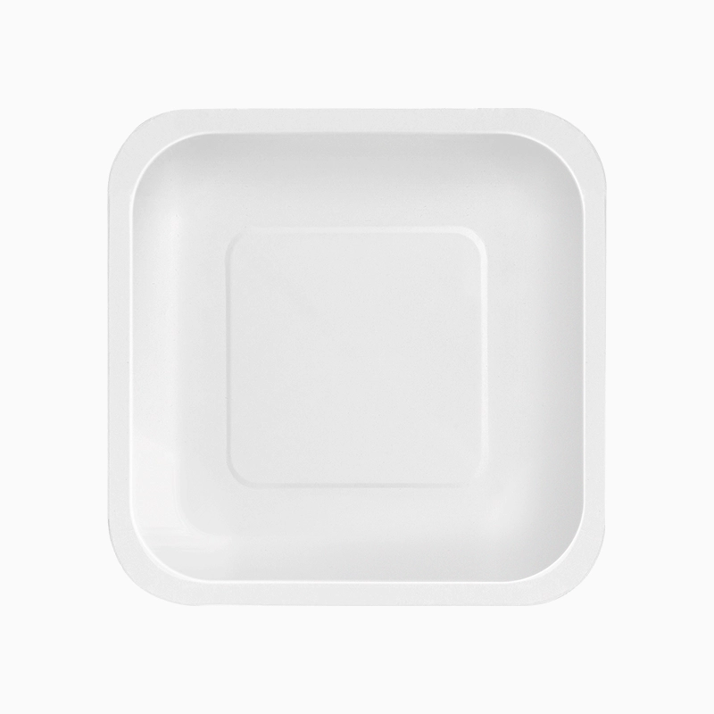 Plato Llano Cuadrado Cartón Biodegradable 20 x 20 cm Blanco (50 uds)