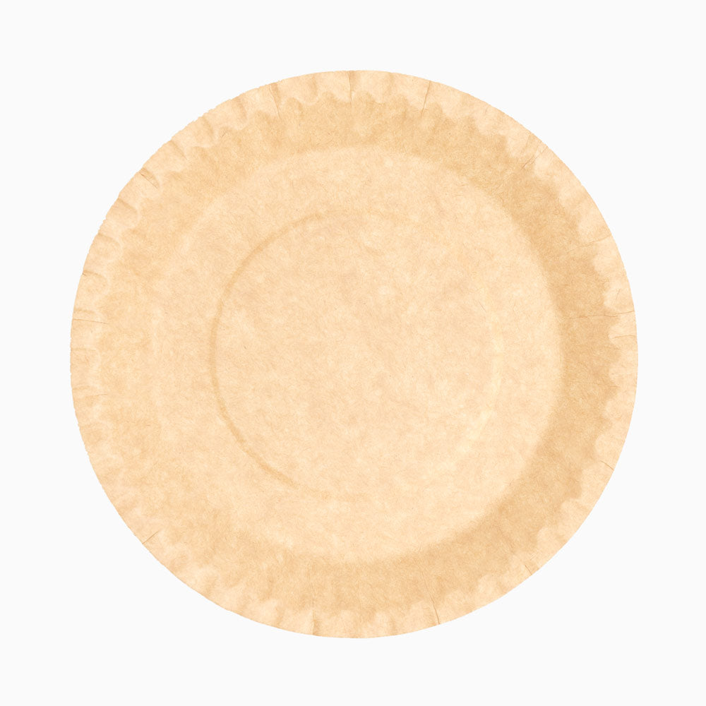 Plato Cartón Llano Redondo Ø28 cm Kraft 4 uds