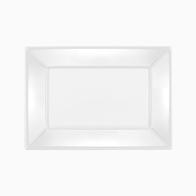 Bandeja Rectangular Plástico PS Reutilizable 33 x 22.5 cm Blanco (3 uds)