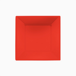 Plato Llano Cuadrado Plástico PS Reutilizable Premium  23 x 23 cm Rojo (5 uds)