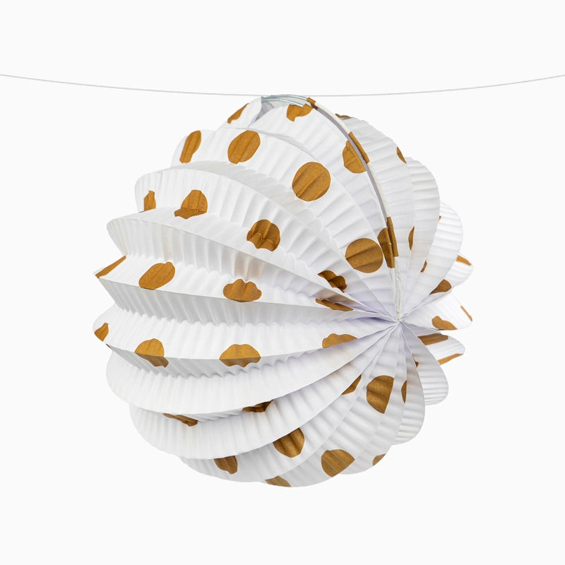 Farolillos Papel Redondo Lunares Feria Ø 21.5 cm Ocre (12 uds)