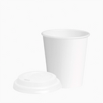 Vaso Cartón + PLA Tapa Drink 200 cc Blanco (25 uds)