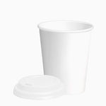 Vaso Cartón + PLA Tapa Drink 250 cc Blanco (25 uds)