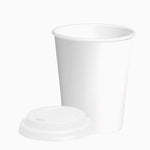 Vaso Cartón + PLA Tapa Drink 350 cc Blanco (25 uds)