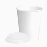Vaso Cartón + PLA Tapa Drink 480 cc Blanco (500 uds)