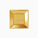 Plato Hondo Cuadrado Plástico PS + PP Reutilizable Premium Metalizado 17 x 17 cm Oro (4 uds)
