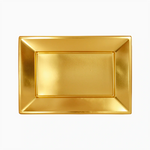 Bandeja Rectangular Plástico PP + PS Reutilizable Metalizada 33 x 22.5 cm  Oro (2 uds)
