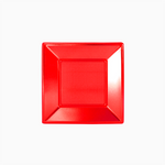 Plato Hondo Cuadrado Plástico PS + PP Reutilizable Premium Metalizado 17 x 17 cm Rojo (192 uds)
