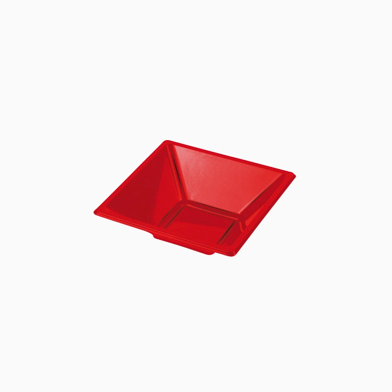 Bol Cuadrado Plástico PS + PP Reutilizable Metalizado 12 x 12 x 5.2 cm Rojo (4 uds)