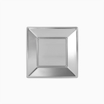 Plato Hondo Cuadrado Plástico PS + PP Reutilizable Premium Metalizado 17 x 17 cm Plata (192 uds)