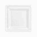 Plato Llano Cuadrado Caña de Azúcar 26 x 26 cm Blanco (75 uds)