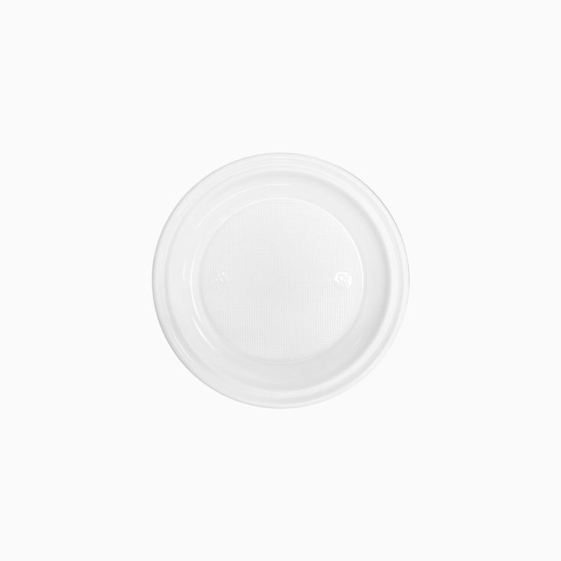 Plato LLano Redondo Postre Plástico PS Reutilizable Ø 14 cm Blanco (20 uds)