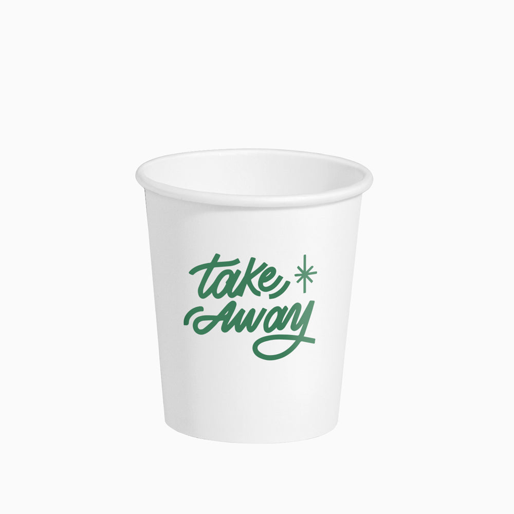 Vaso Biodegradable Cartón 250 cc Blanco Take Away PERSONALIZADO