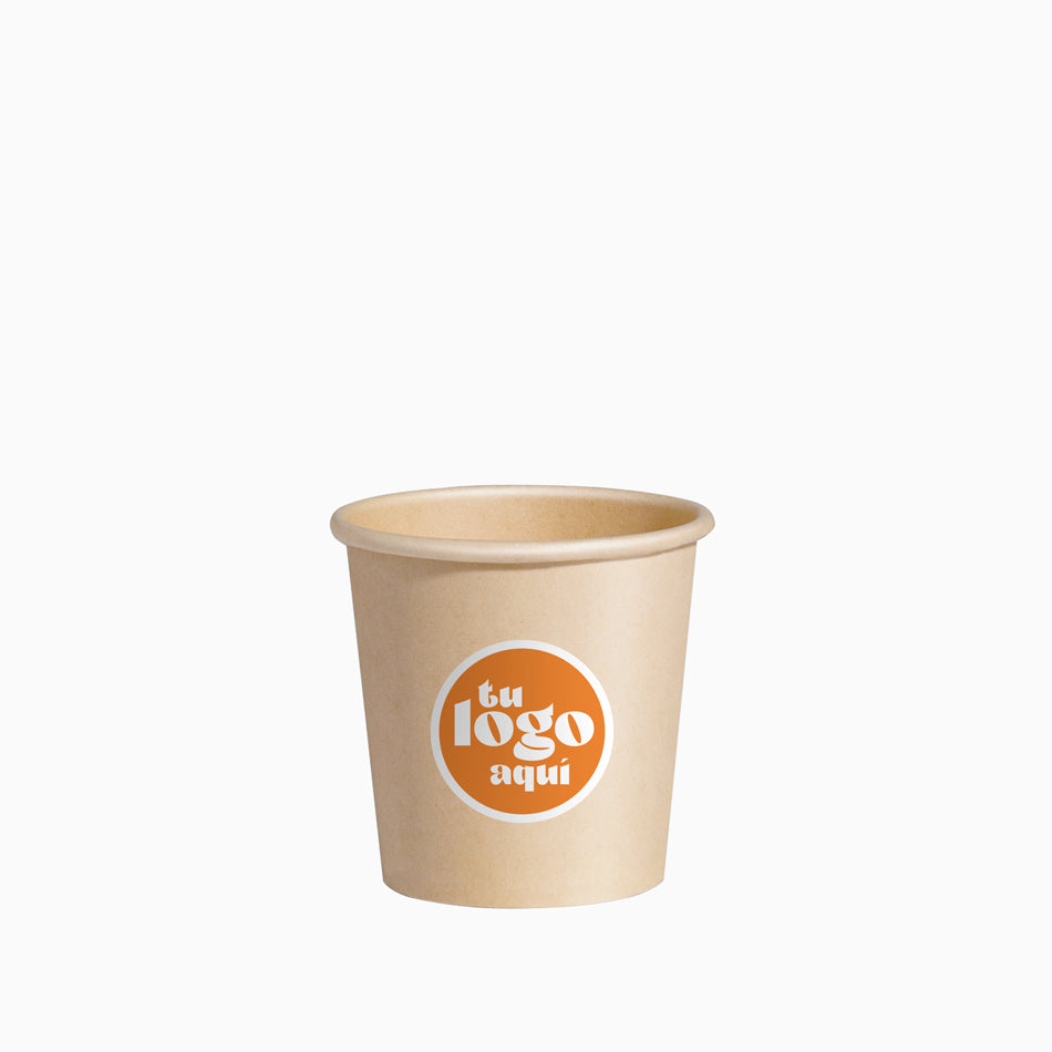 Vaso Biodegradable Cartón 120 cc Kraft Take Away PERSONALIZADO