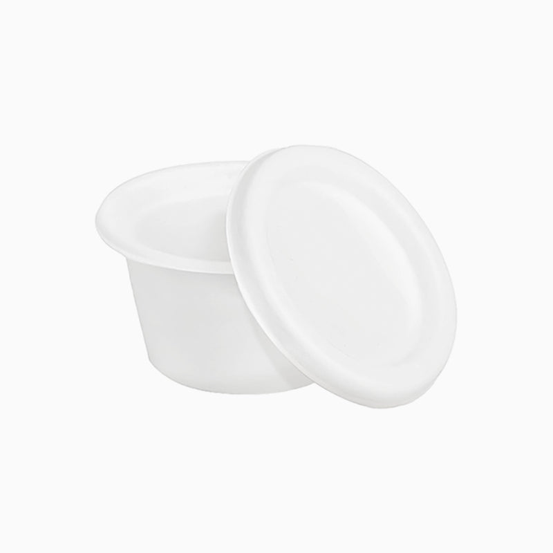 Tarrina Caña de Azúcar 120ml Blanco con Tapa 50 uds