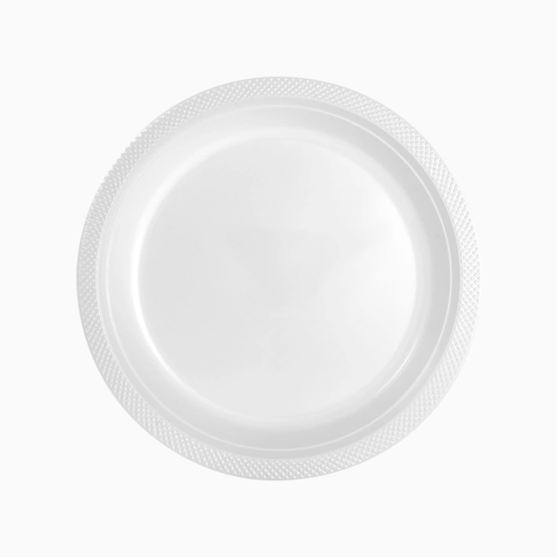 Plato Llano Redondo Plástico PS Reutilizable Premium Ø 22 cm Blanco (288 uds)