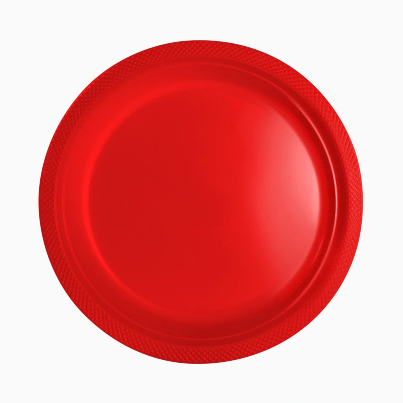 Plato Llano Redondo Plástico PS Reutilizable Premium Ø 26 cm Plata (240 uds)