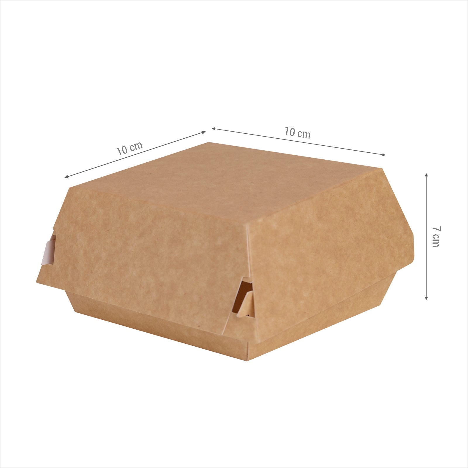 Caja Hamburguesa Cartón Kraft 10 x 10 x 7 cm - Take Away (600 uds)