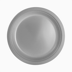 Plato Llano Redondo Plástico PS Reutilizable Premium Ø 26 cm Plata (240 uds)