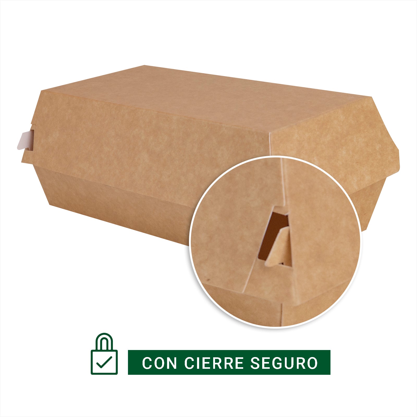 Envase Portamenú Hamburguesa Cartón 17,5 x 9 x 8,5 cm - Take Away