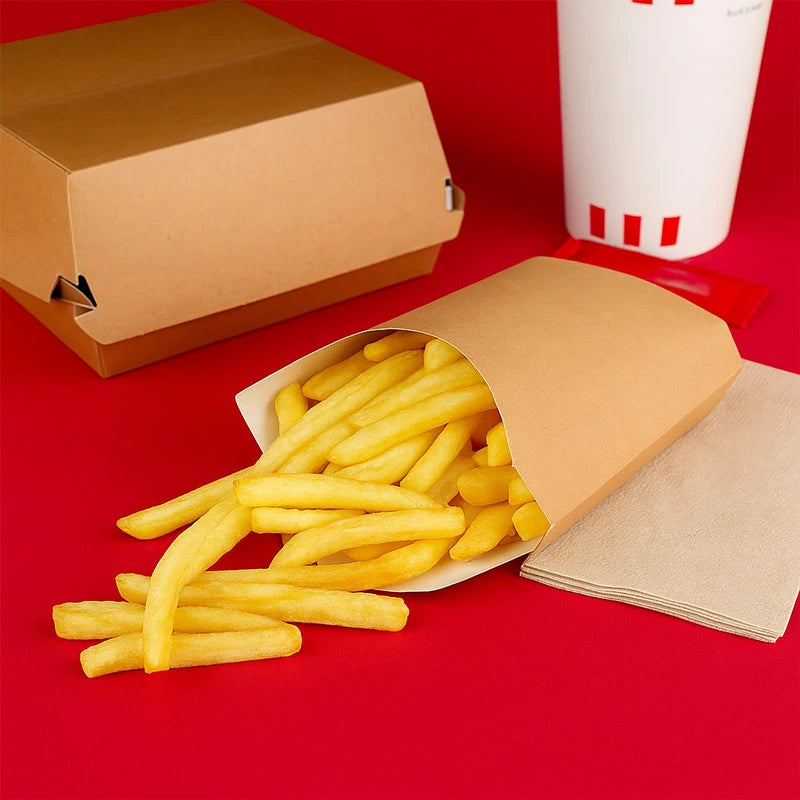 Cajetilla Fritos Cartón Grande 13.5 x 9 x 17 cm (400 cc) Take Away (100 uds)