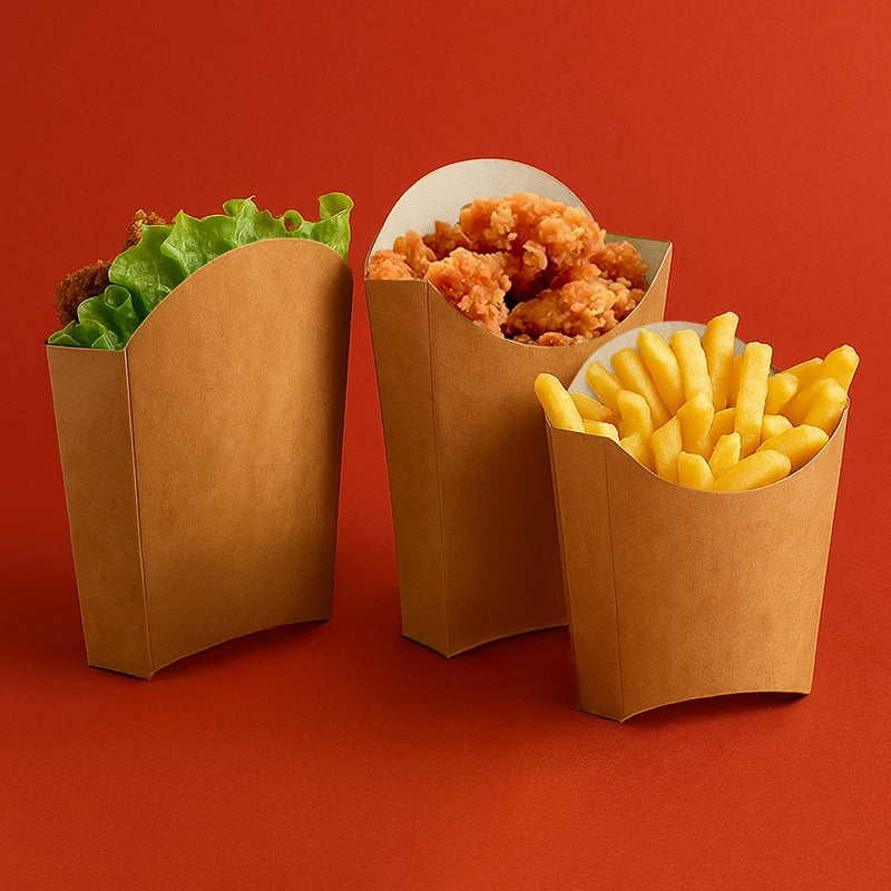 Cajetilla Fritos Cartón Pequeña 13 x 8 x 12.5 cm (300 cc) Take Away (100 uds)