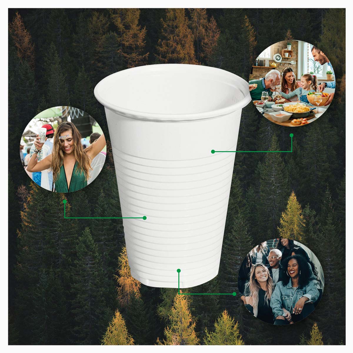 Vaso Irrompible Blanco 220cc