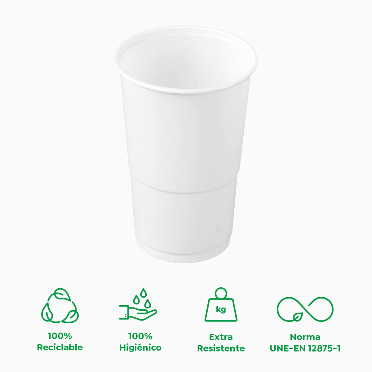 Vaso Irrompible Plástico PP Blanco 350cc