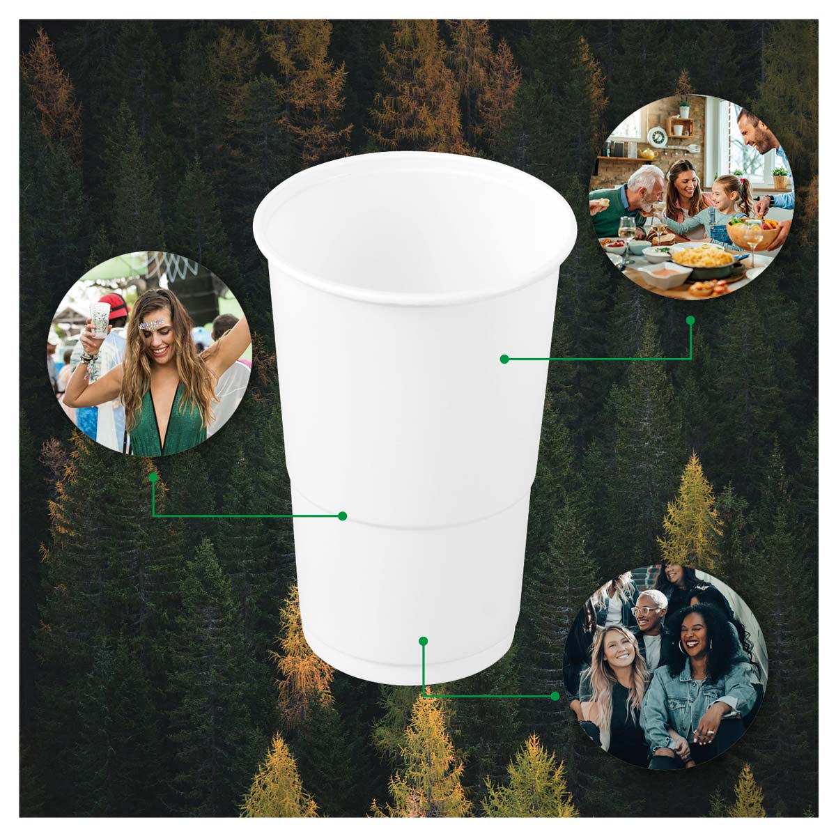 Vaso Irrompible Plástico PP Blanco 250cc 25 uds