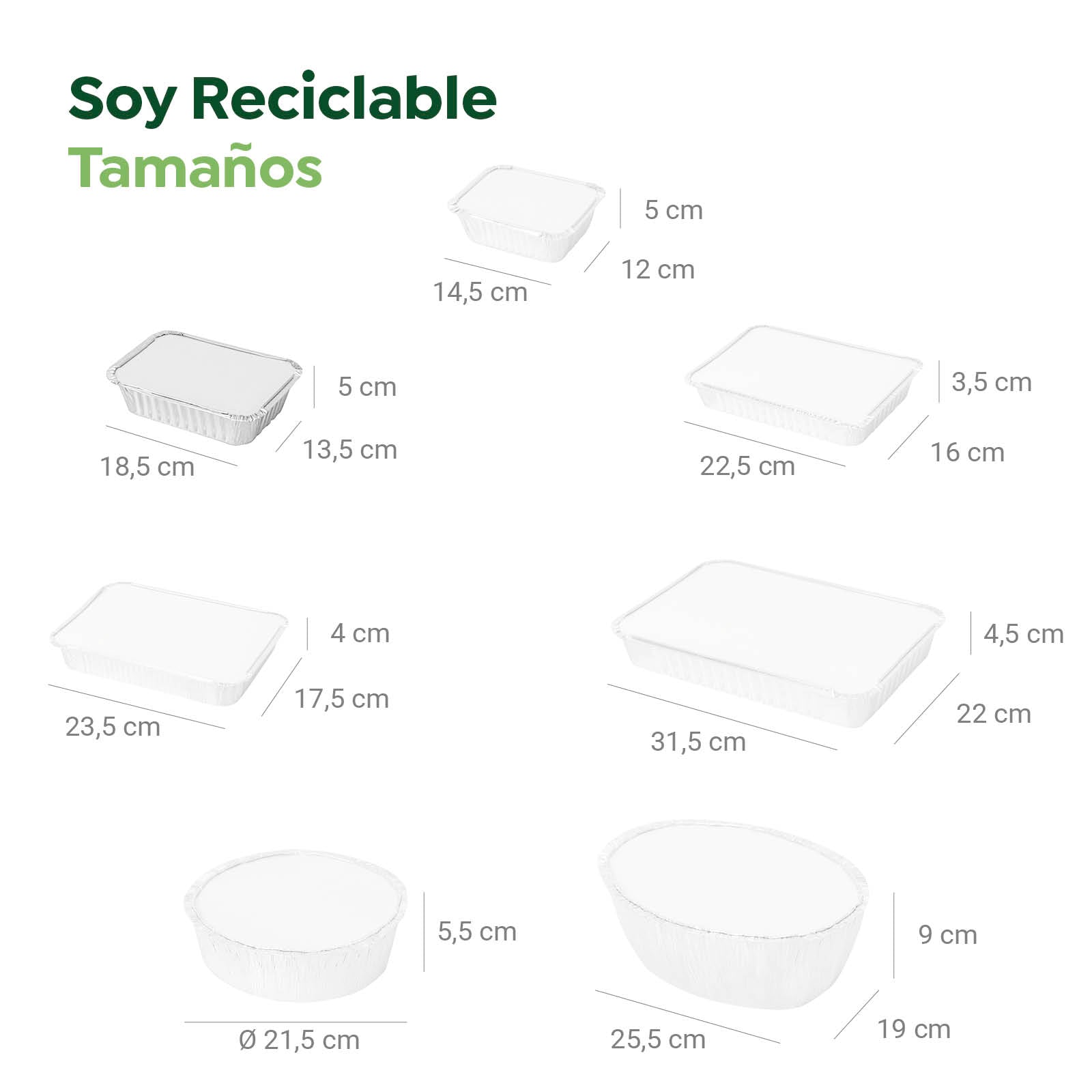 Bandeja Aluminio Pequeña 600 cc con Tapa Rectangular - Take Away