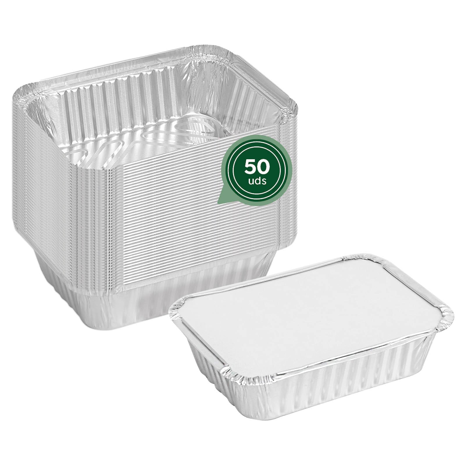 Bandeja Aluminio Pequeña 600 cc con Tapa Rectangular - Take Away