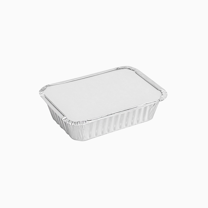 Bandeja Aluminio Pequeña 600 cc con Tapa Rectangular - Take Away