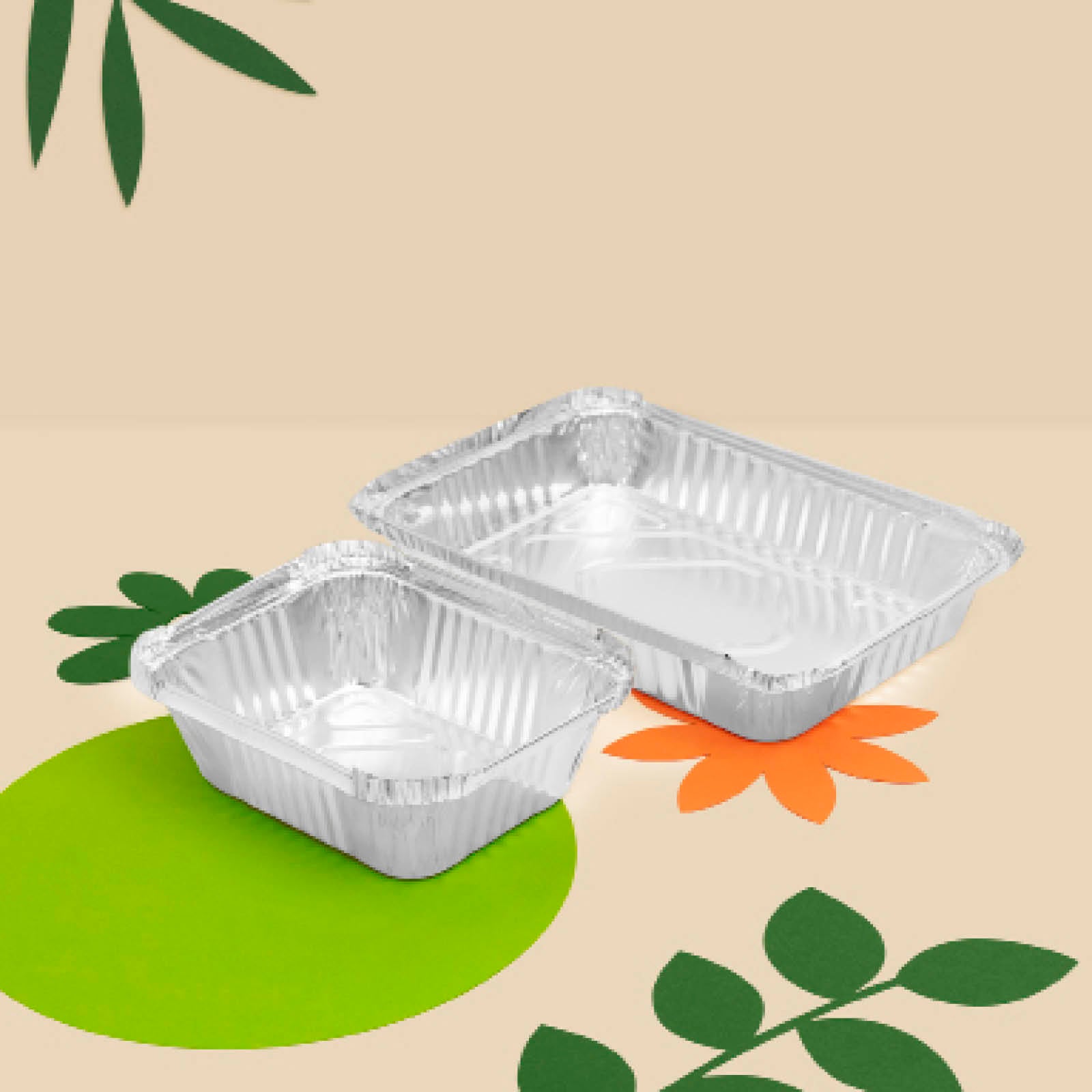 Bandeja Aluminio Pequeña 600 cc con Tapa Rectangular - Take Away